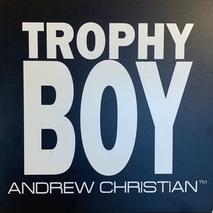 Andrew Christian Trophy Boy Plastic Laminate Sign 18x18" Bonded plastic laminate